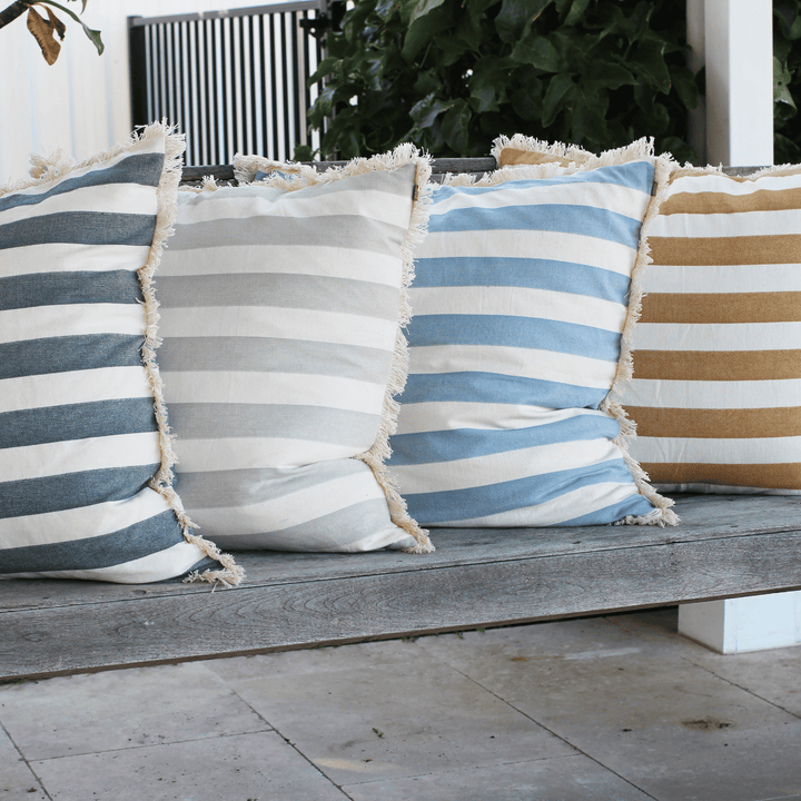 Raine & Humble | Bold Stripe Cushion - Dark Slate | Shut the Front Door