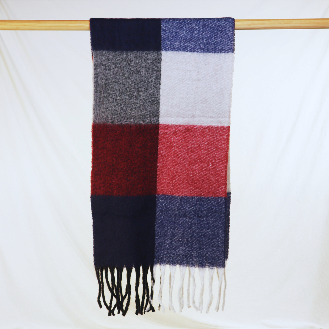 Antigone | Arlo Check Scarf - Burgandy | Shut the Front Door