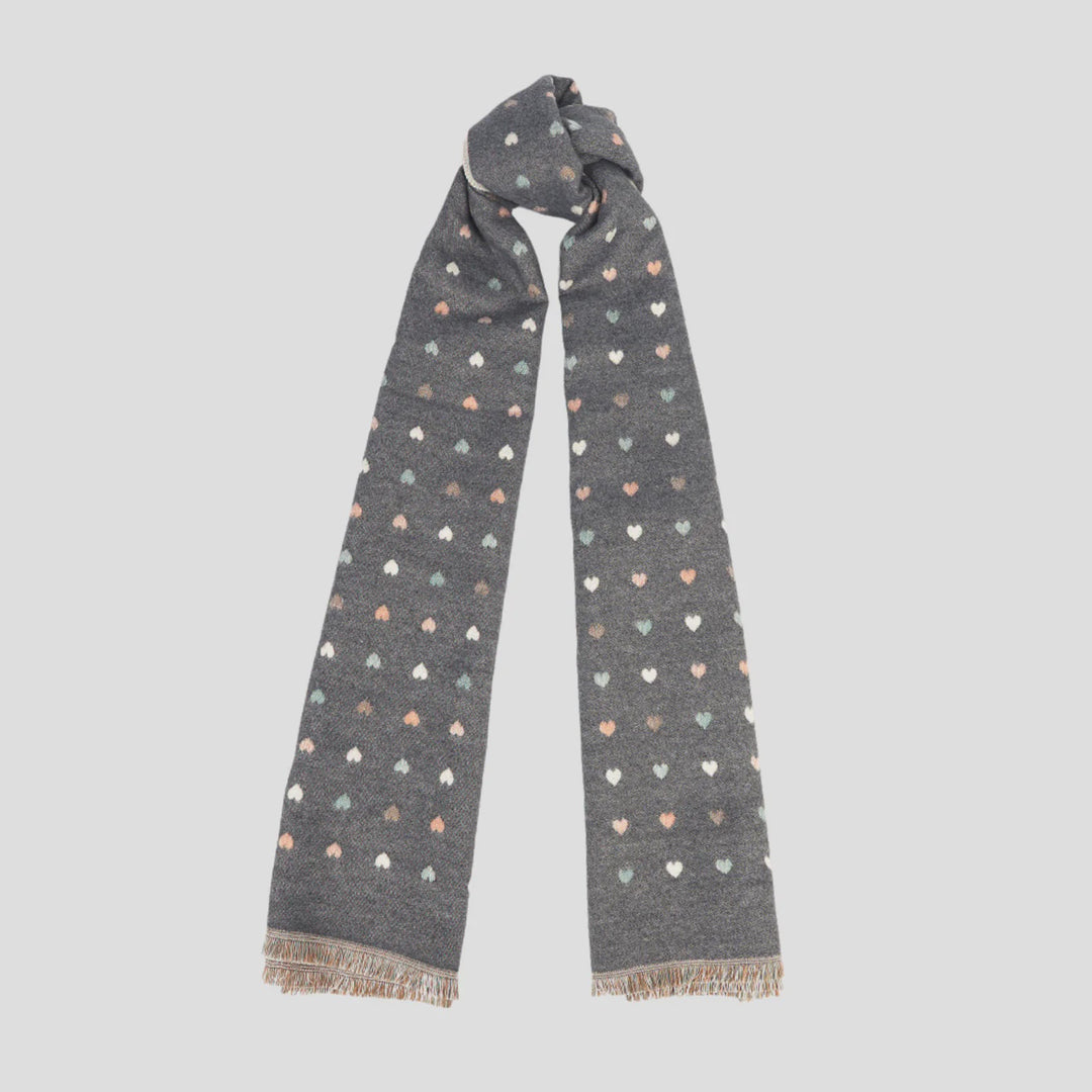 Antigone | Hearts Double Sided Scarf - Grey | Shut the Front Door