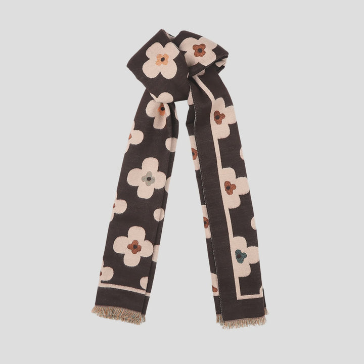 Antigone | Floral Double Sided Scarf - Coffee | Shut the Front Door