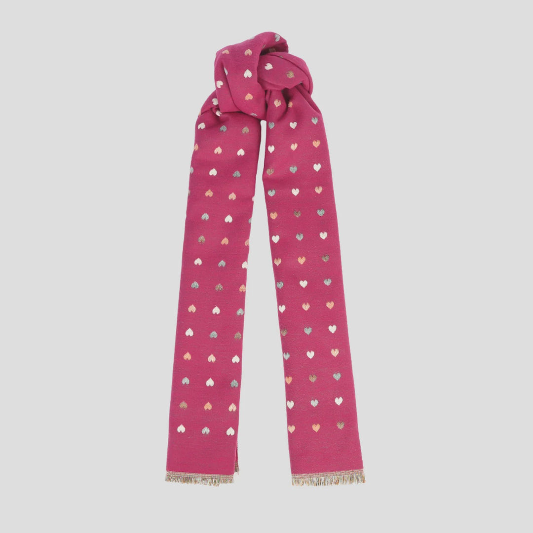 Antigone | Hearts Double Sided Scarf - Maroon | Shut the Front Door