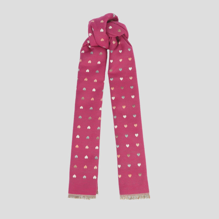 Antigone | Hearts Double Sided Scarf - Maroon | Shut the Front Door