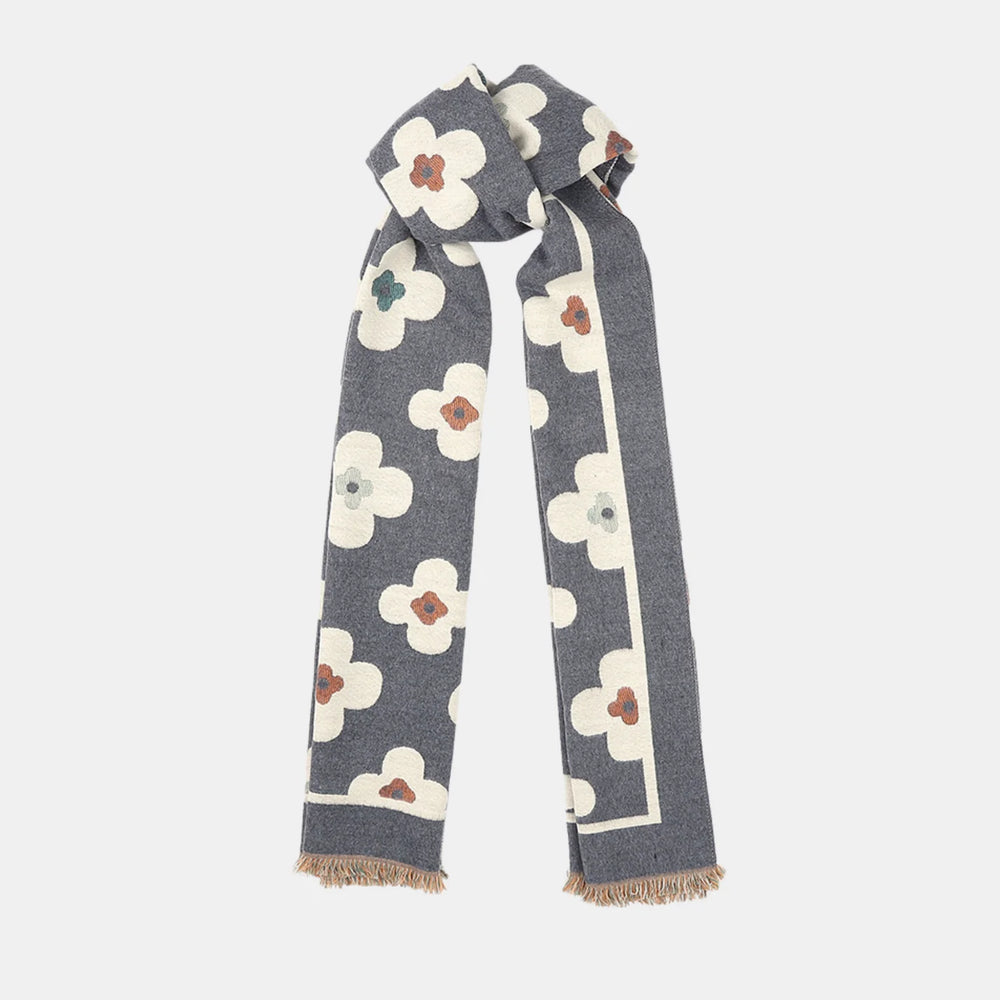 Antigone | Floral Double Sided Scarf - Grey | Shut the Front Door