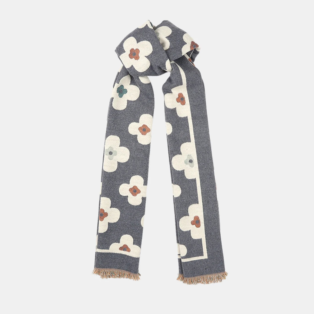 Antigone | Floral Double Sided Scarf - Grey | Shut the Front Door