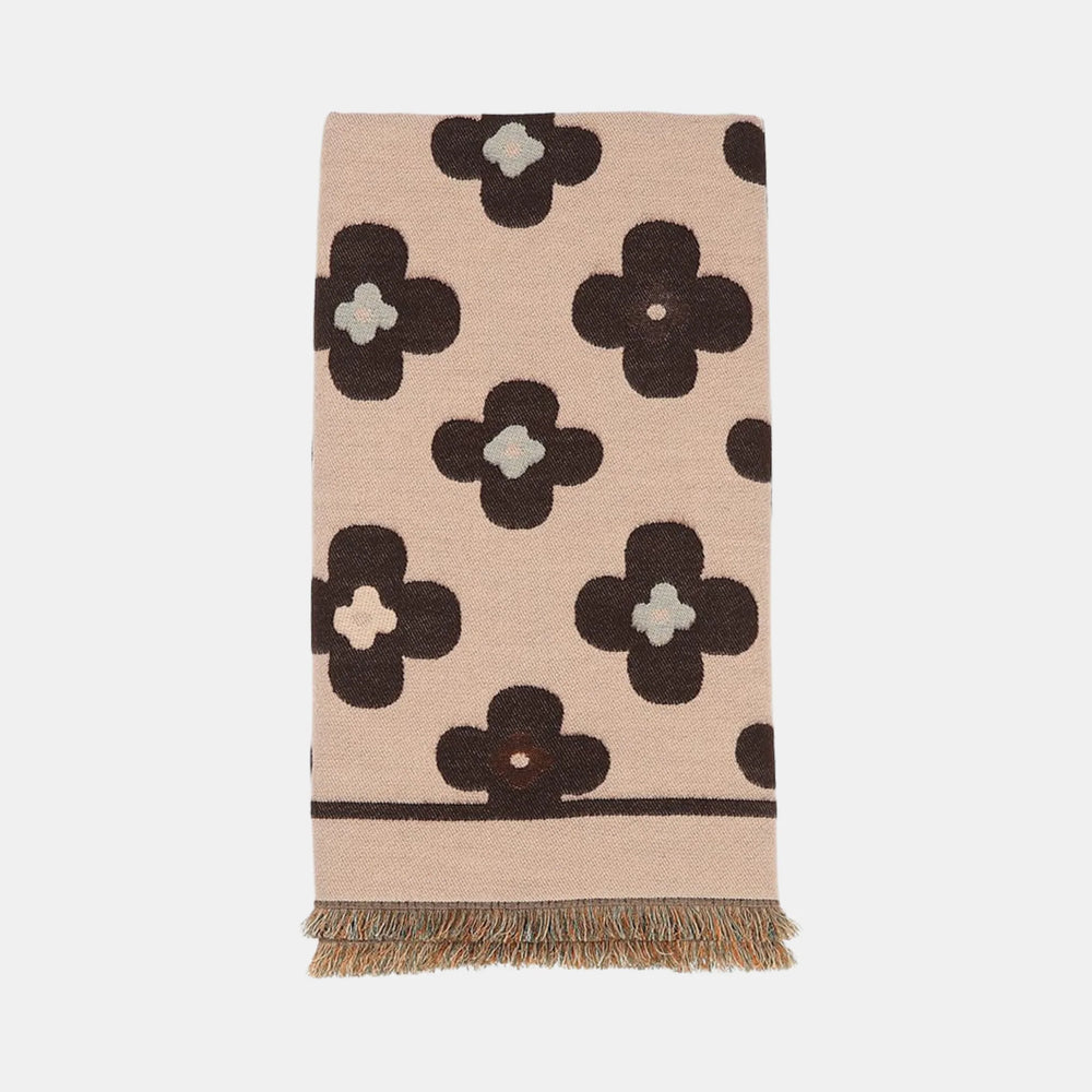 Antigone | Floral Double Sided Scarf - Coffee | Shut the Front Door