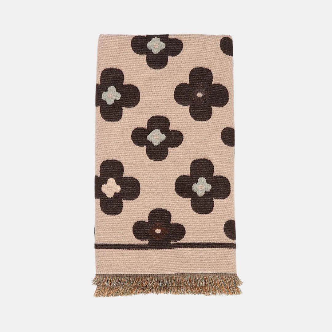 Antigone | Floral Double Sided Scarf - Coffee | Shut the Front Door