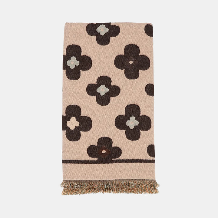 Antigone | Floral Double Sided Scarf - Coffee | Shut the Front Door