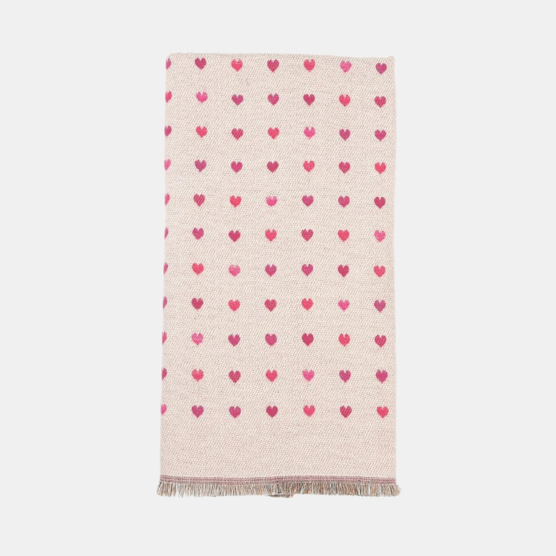 Antigone | Hearts Double Sided Scarf - Maroon | Shut the Front Door