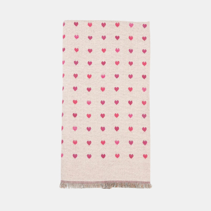 Antigone | Hearts Double Sided Scarf - Maroon | Shut the Front Door