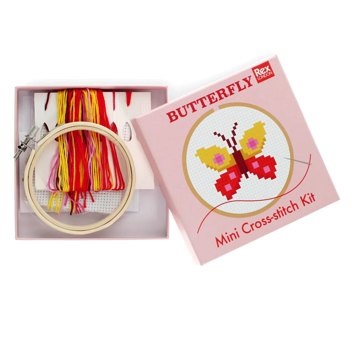 Rex London | Mini Cross-Stitch Kit - Butterfly | Shut the Front Door