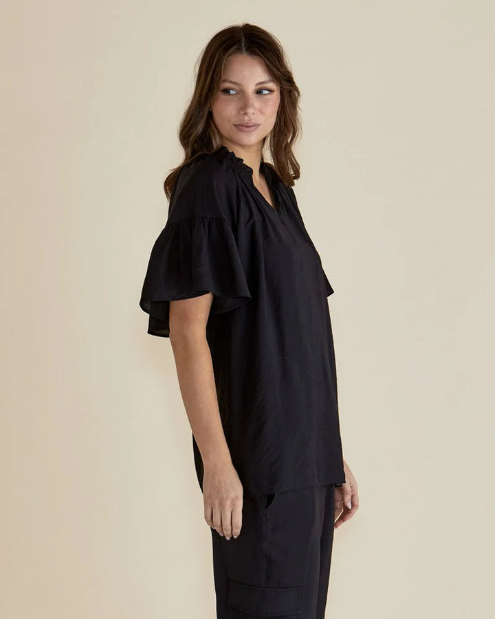 Betty Basics | Vivienne Blouse - Black | Shut the Front Door