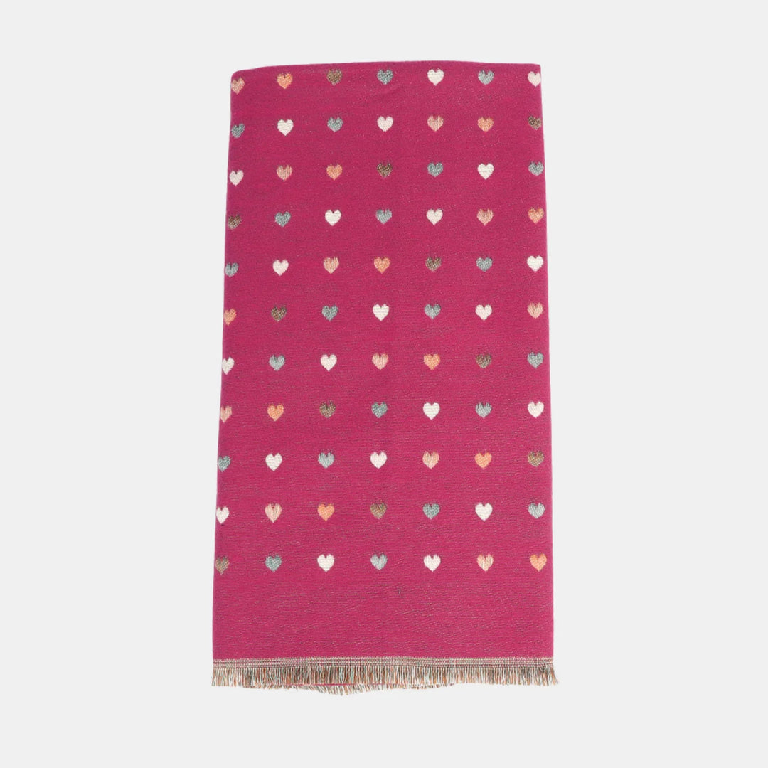 Antigone | Hearts Double Sided Scarf - Maroon | Shut the Front Door