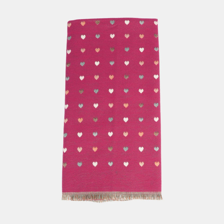 Antigone | Hearts Double Sided Scarf - Maroon | Shut the Front Door