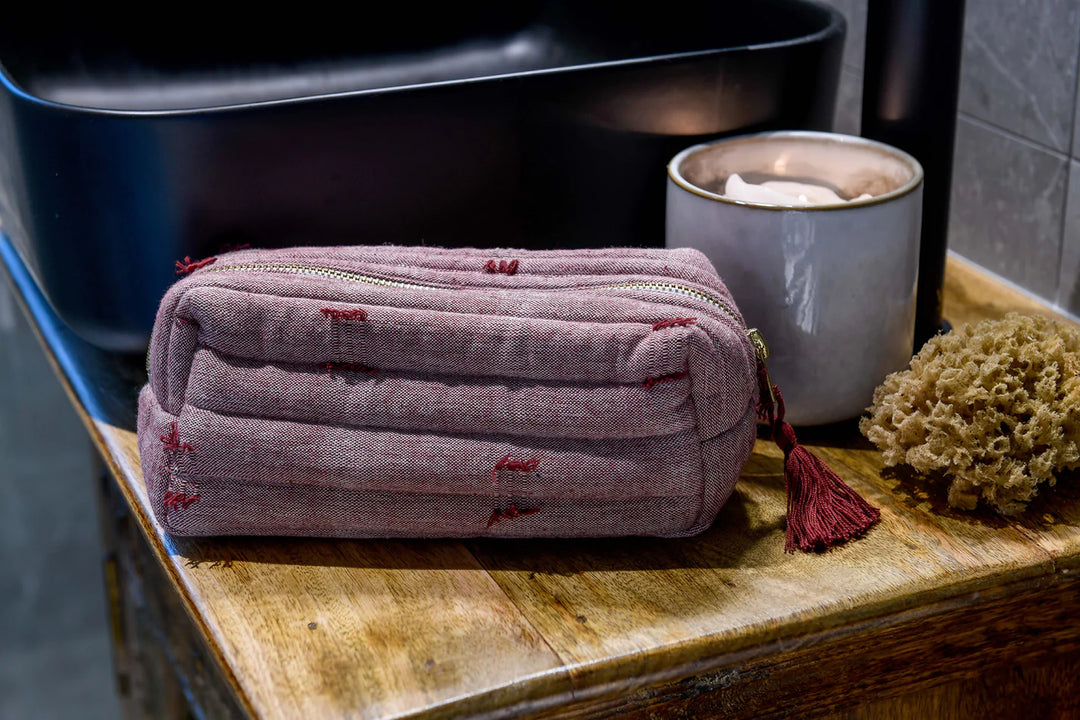Raine & Humble | Tuft Beauty Bag - Ruby | Shut the Front Door