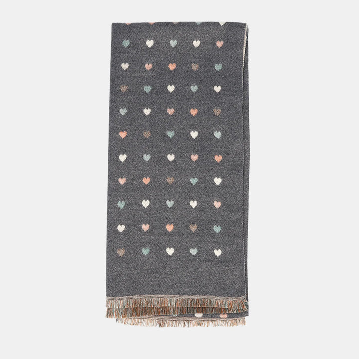 Antigone | Hearts Double Sided Scarf - Grey | Shut the Front Door