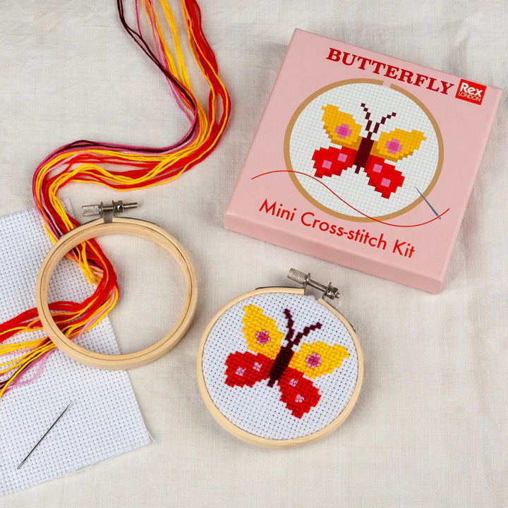 Rex London | Mini Cross-Stitch Kit - Butterfly | Shut the Front Door