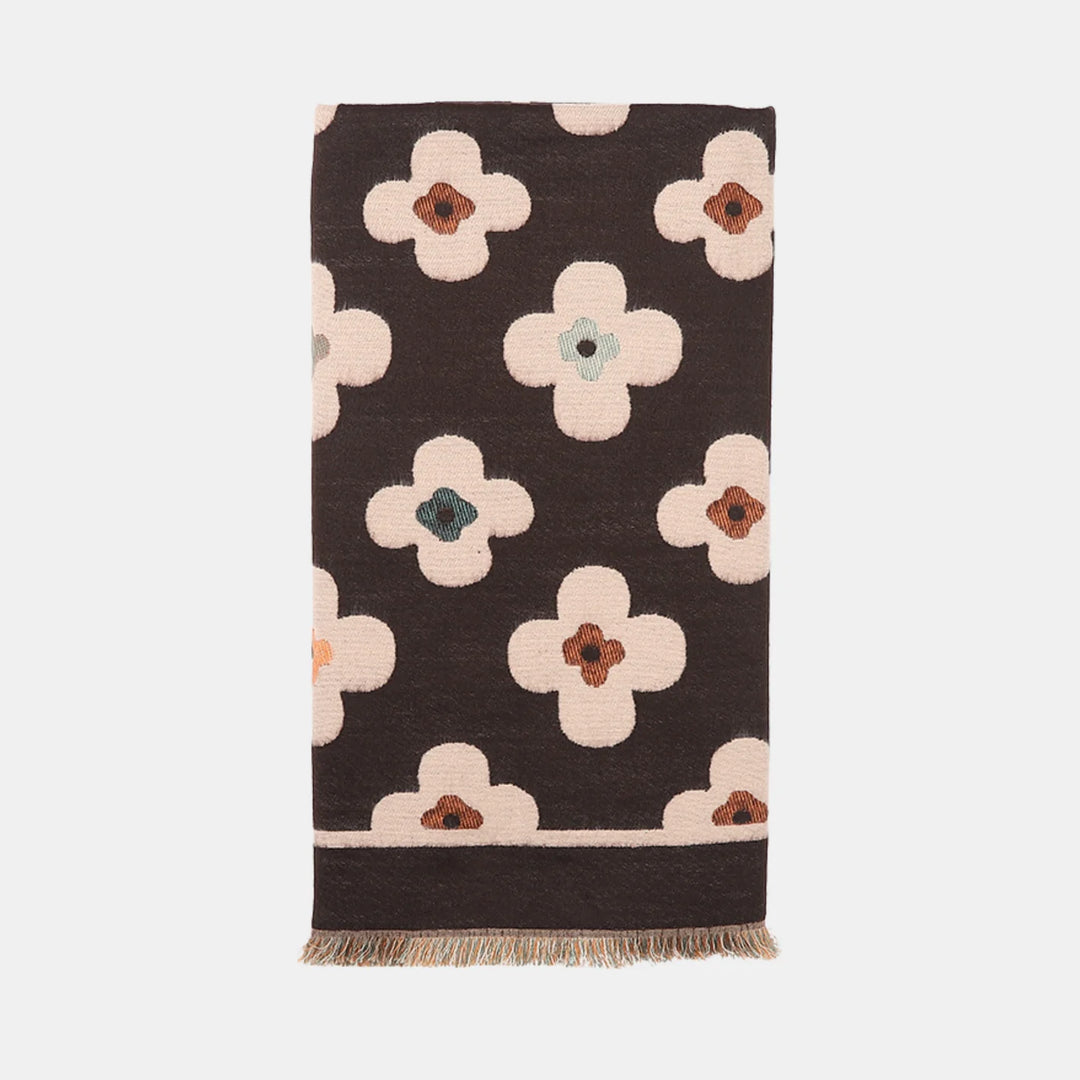 Antigone | Floral Double Sided Scarf - Coffee | Shut the Front Door