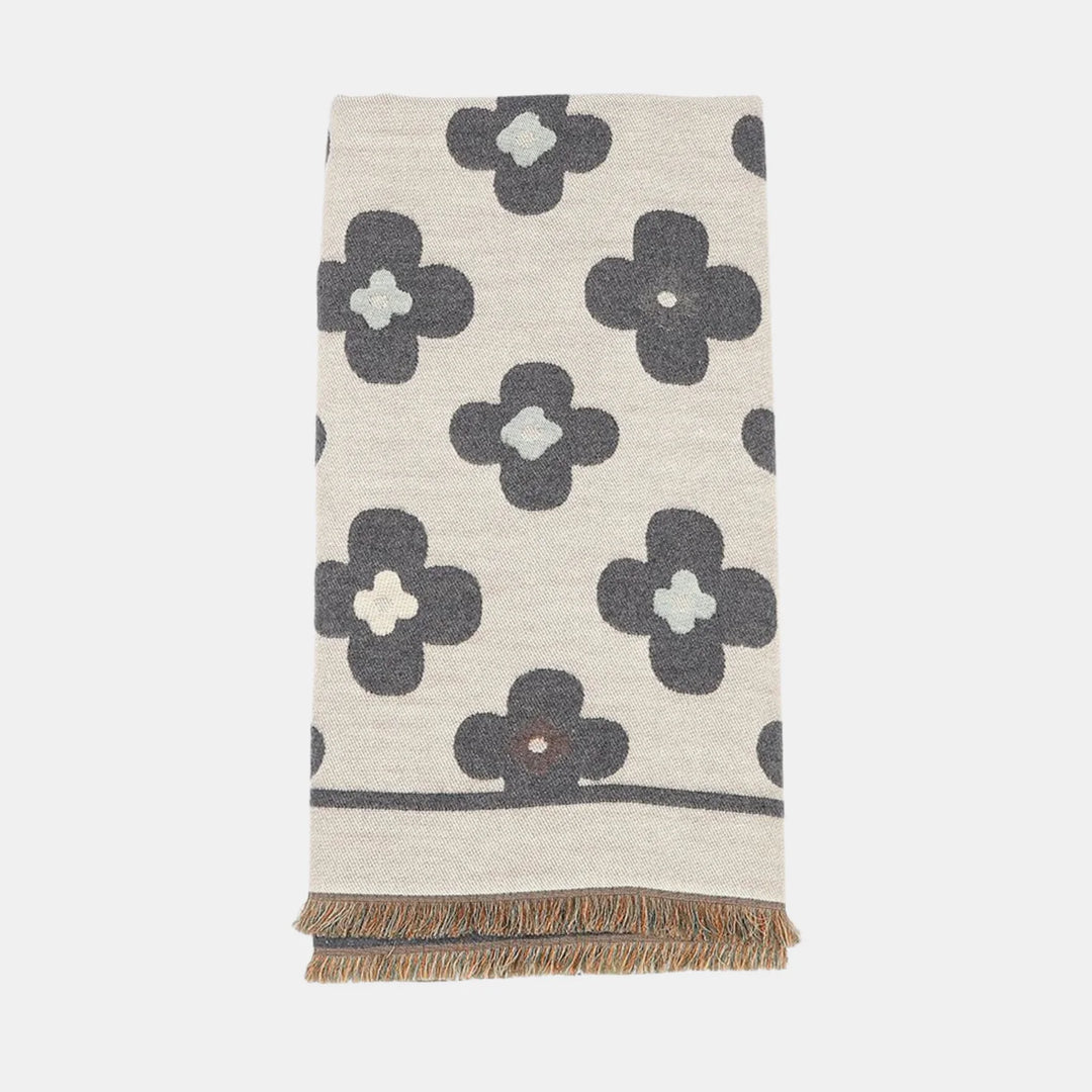 Antigone | Floral Double Sided Scarf - Grey | Shut the Front Door