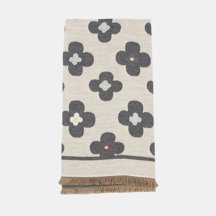 Antigone | Floral Double Sided Scarf - Grey | Shut the Front Door
