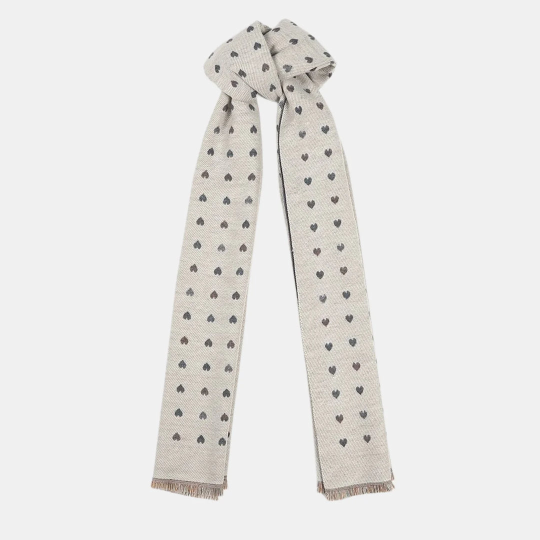 Antigone | Hearts Double Sided Scarf - Grey | Shut the Front Door