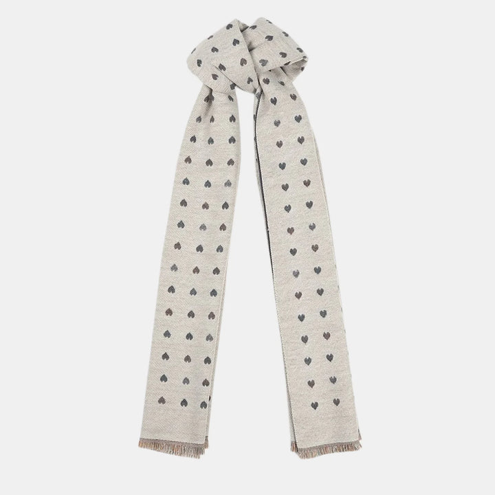 Antigone | Hearts Double Sided Scarf - Grey | Shut the Front Door