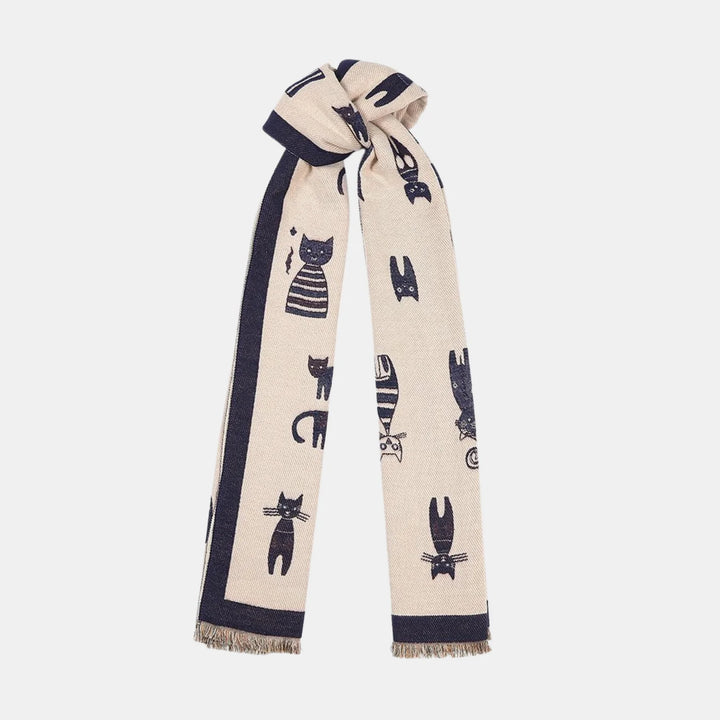 Antigone | Cats Double Sided Scarf - Navy Blue | Shut the Front Door