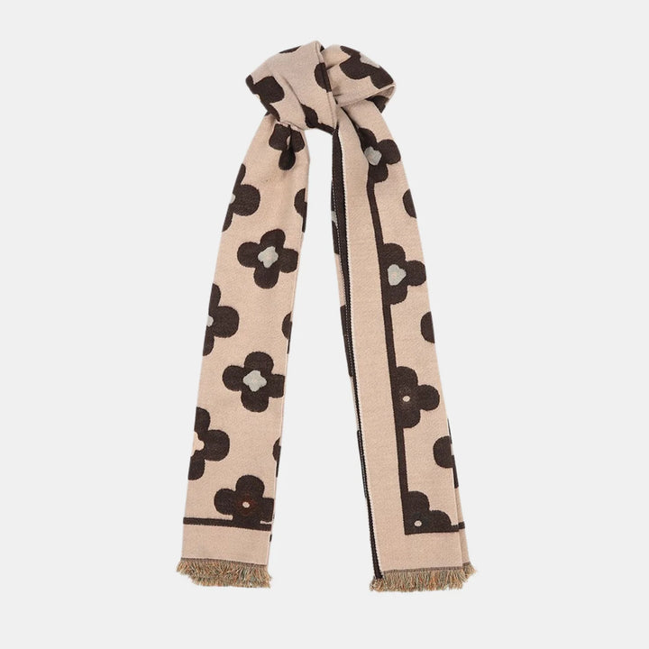 Antigone | Floral Double Sided Scarf - Coffee | Shut the Front Door