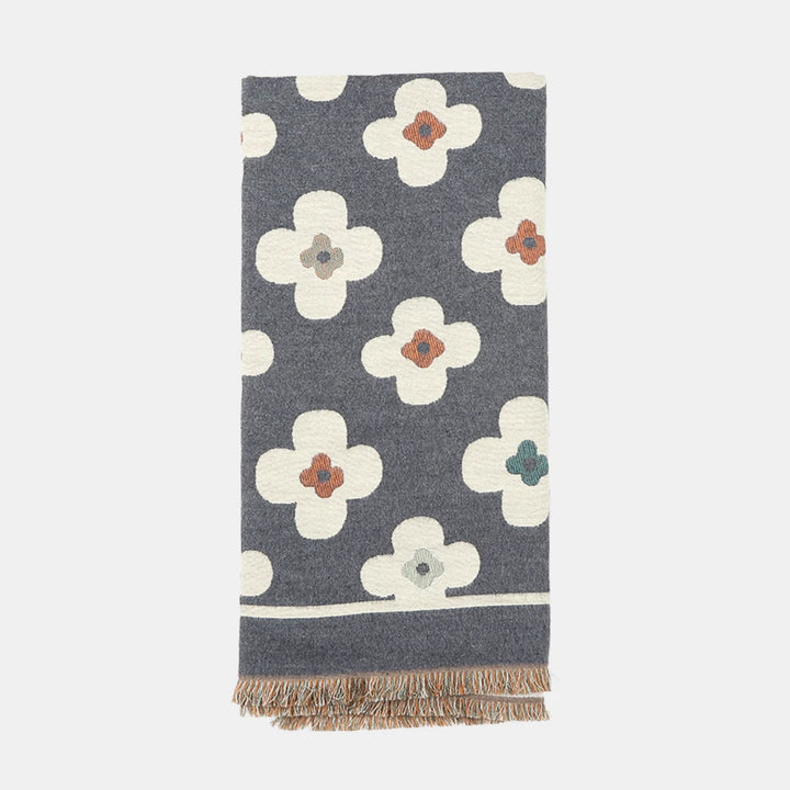 Antigone | Floral Double Sided Scarf - Grey | Shut the Front Door