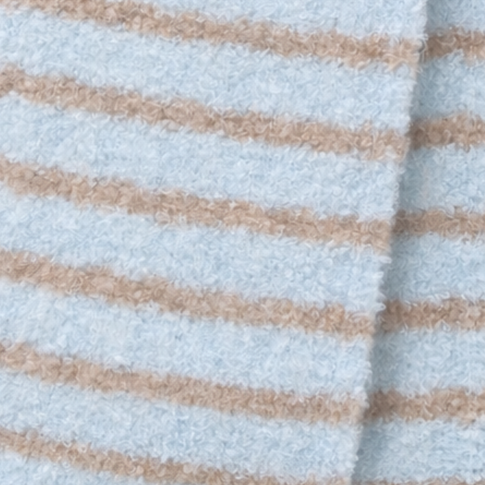 Antigone | Elyra Knitted Scarf - Blue Taupe Stripe | Shut the Front Door