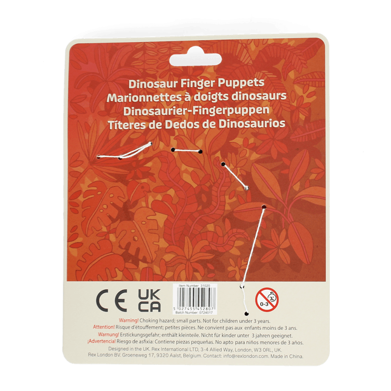 Animal Finger Puppets (set 5) - Dinosaur