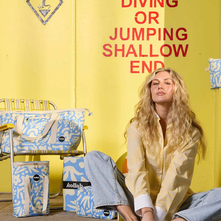 Holiday Wine Cooler Bag - Butter Blue