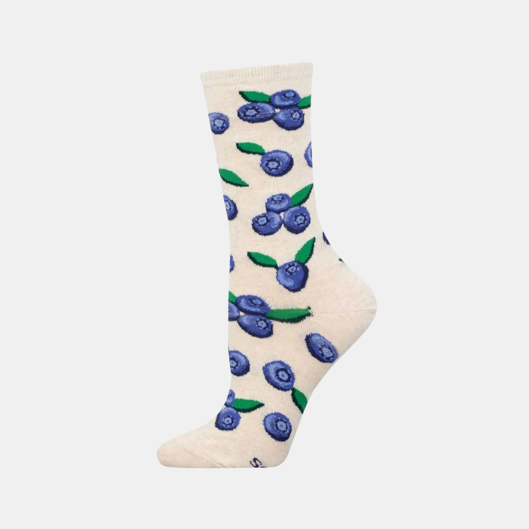 Socksmith | Women's Socks Blueberries - Ivory Heather | Shut the Front Door