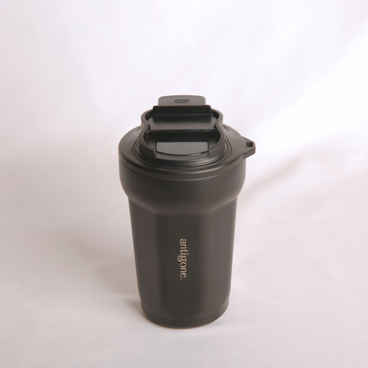 Antigone | Sipmug Insulated SS Travel Coffee Mug - Black | Shut the Front Door