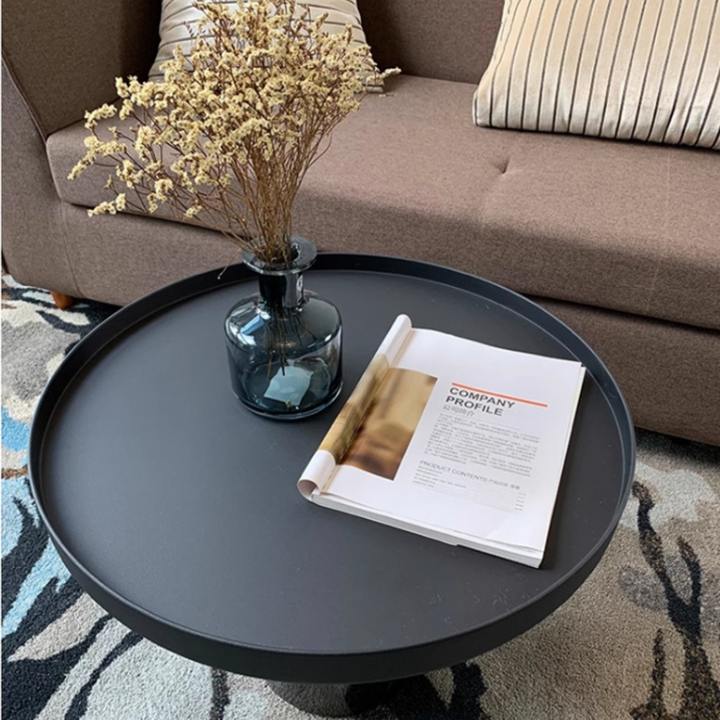 Garcia | Metal Coffee Table with Stone Base Black - Large | Shut the Front Door