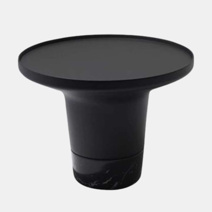 Garcia | Metal Coffee Table with Stone Base Black - small | Shut the Front Door