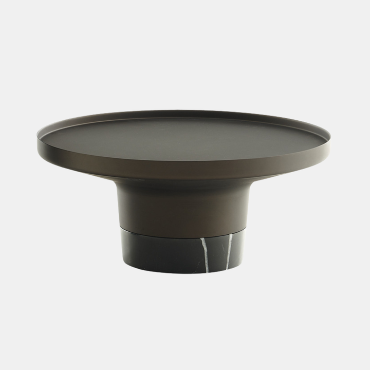 Garcia | Metal Coffee Table with Stone Base Espresso - Large | Shut the Front Door