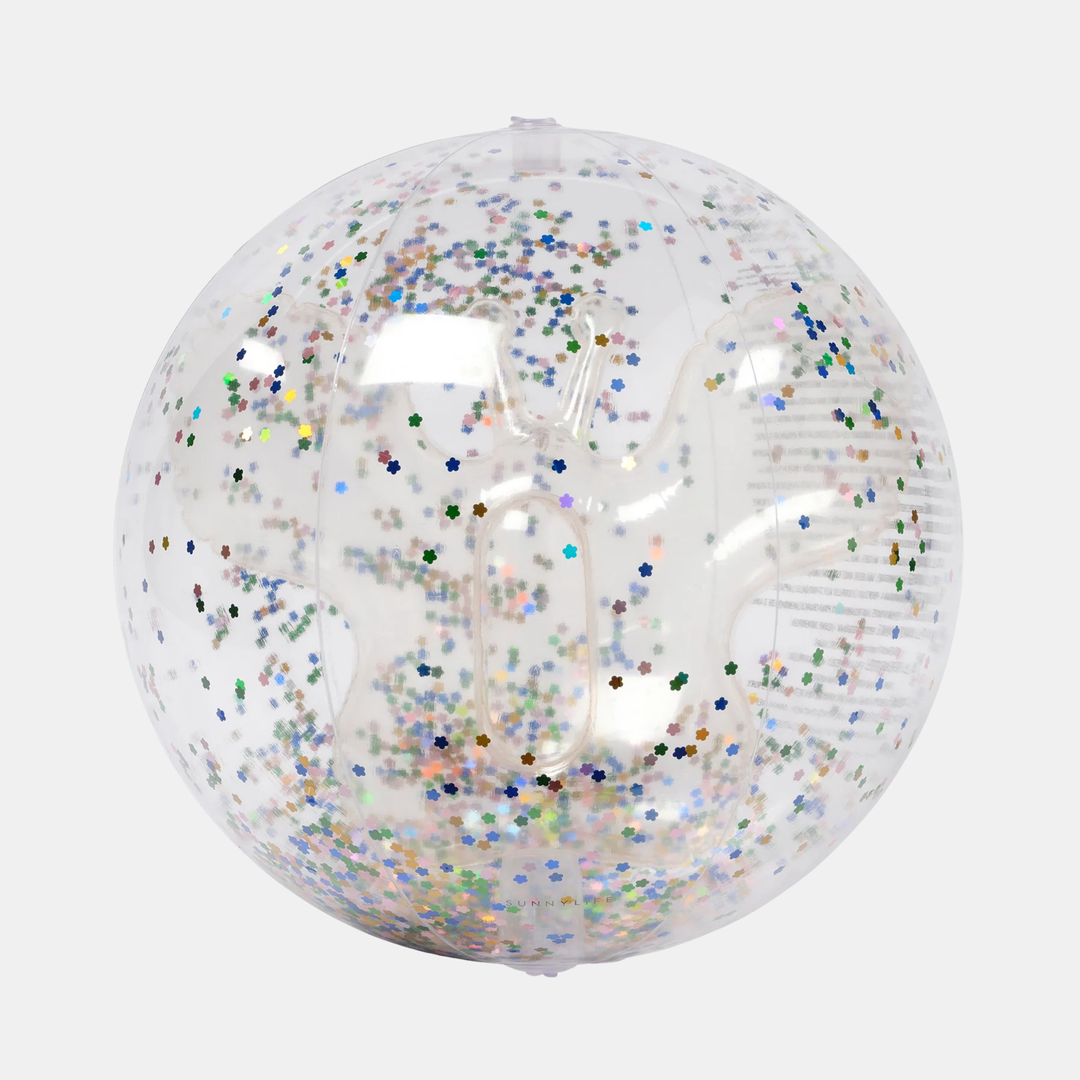 Sunnylife | 3D Inflatable Beach Ball - Cotton Candy Glitter | Shut the Front Door