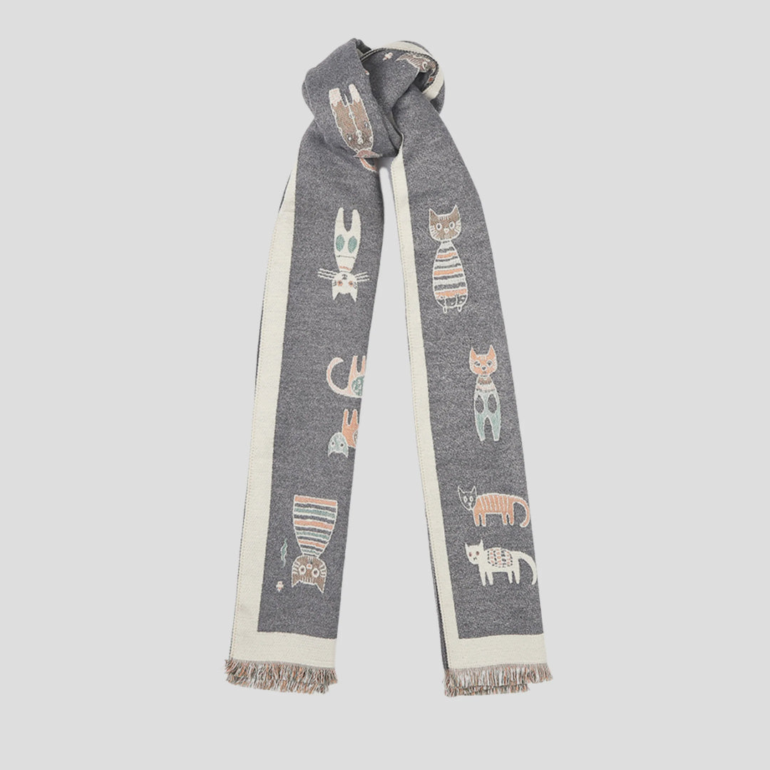 Antigone | Cats Double Sided Scarf - Grey | Shut the Front Door