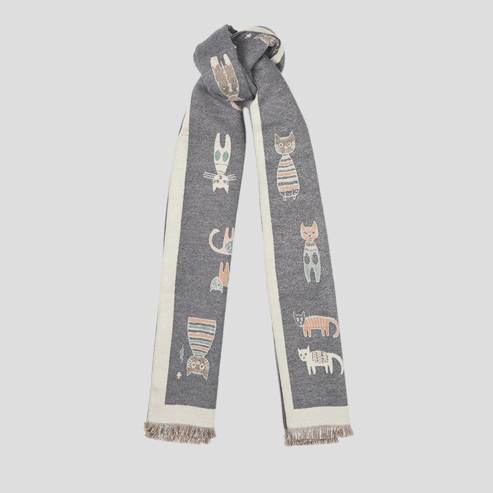 Antigone | Cats Double Sided Scarf - Grey | Shut the Front Door