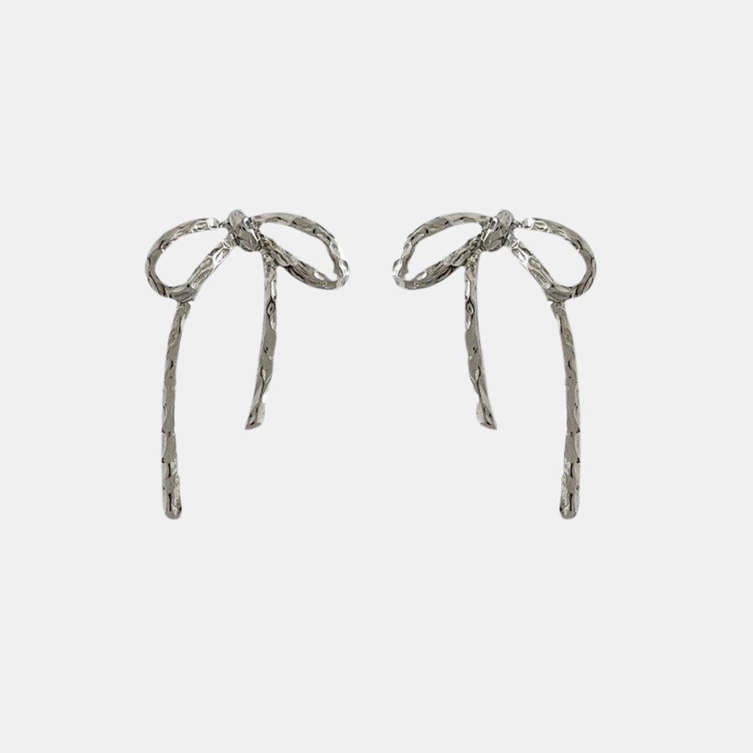 Antigone | Alice Bow Earrings - Silver | Shut the Front Door