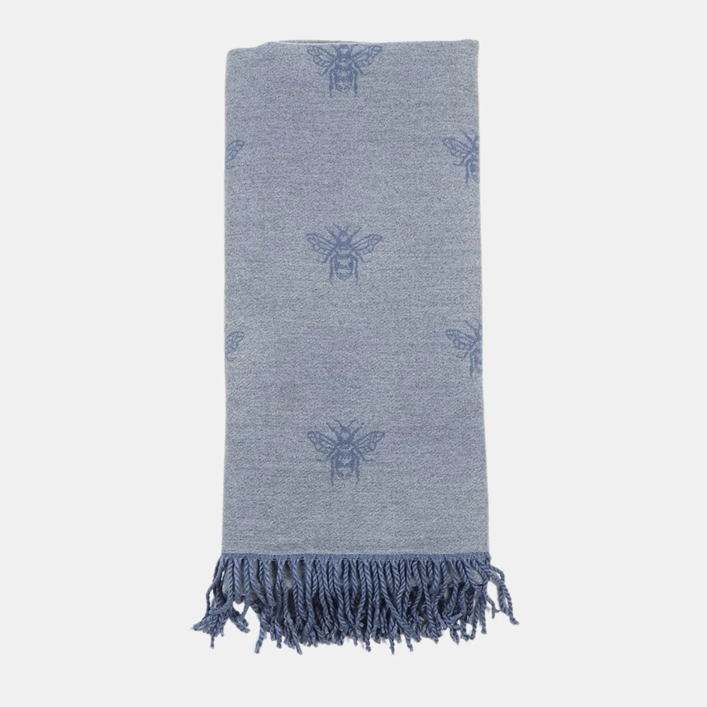 Antigone | Honey Bee Double Sided Scarf - Light Blue | Shut the Front Door