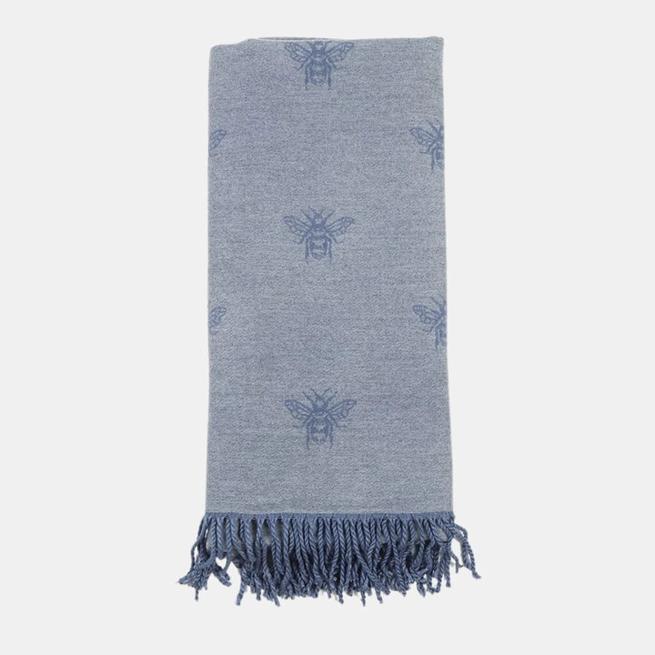 Antigone | Honey Bee Double Sided Scarf - Light Blue | Shut the Front Door