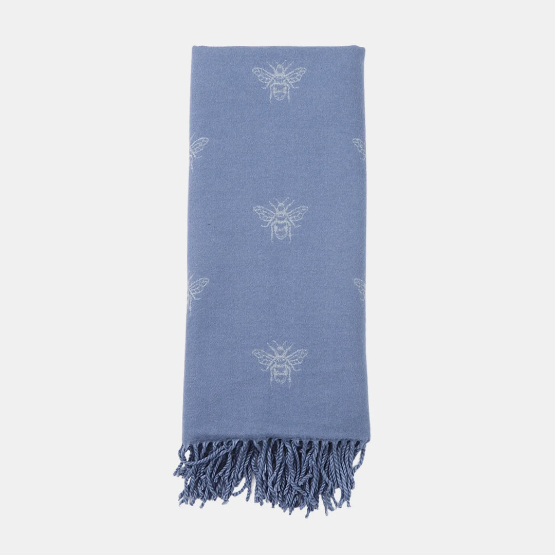 Antigone | Honey Bee Double Sided Scarf - Light Blue | Shut the Front Door