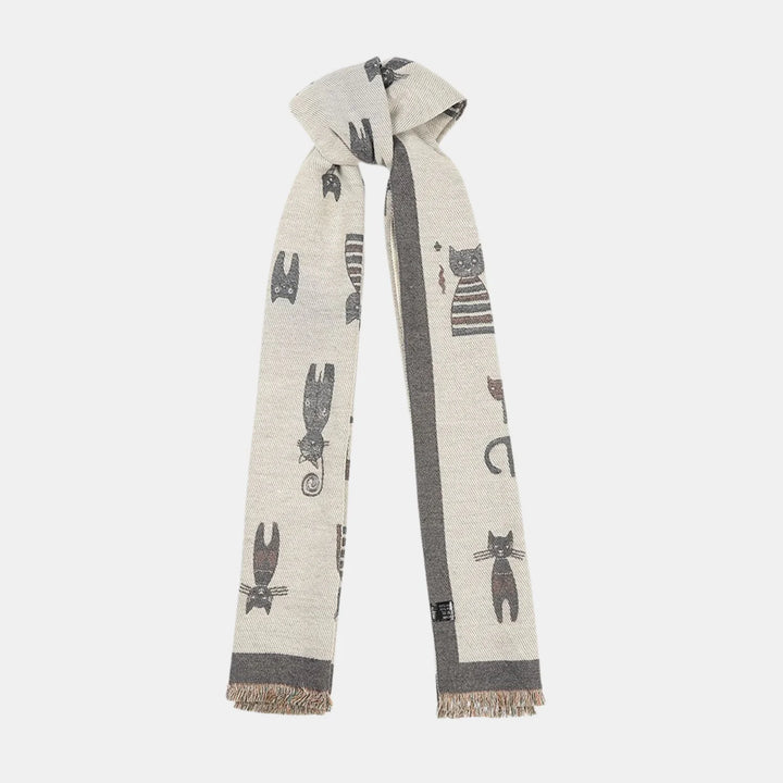 Antigone | Cats Double Sided Scarf - Grey | Shut the Front Door