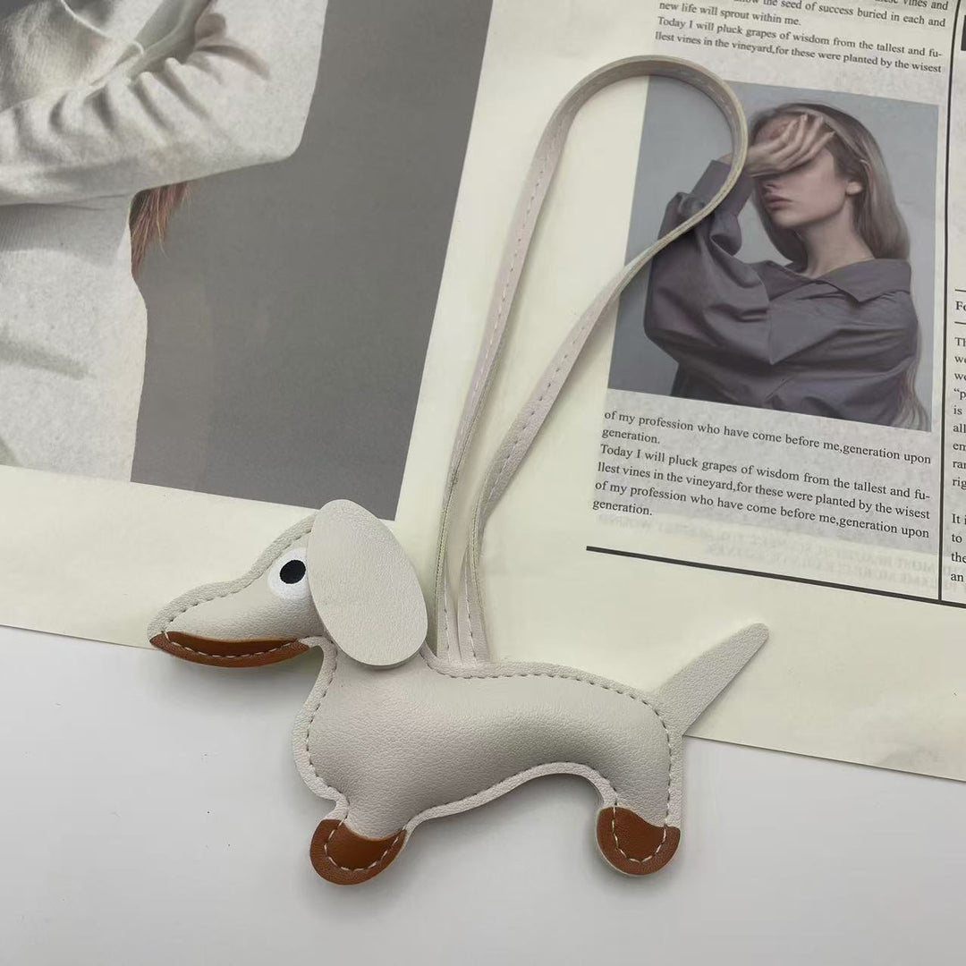 Antigone | Dachshund Bag Charm - White | Shut the Front Door