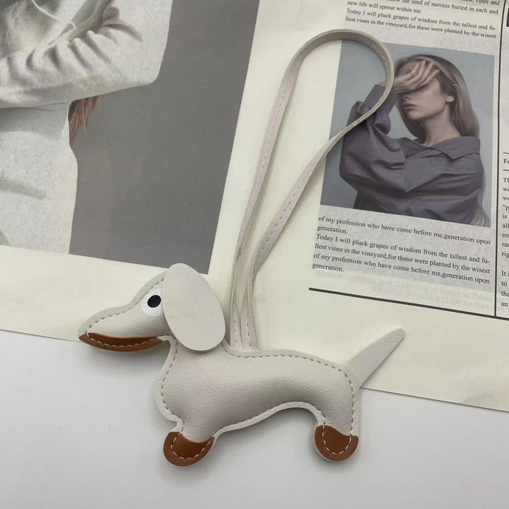Antigone | Dachshund Bag Charm - White | Shut the Front Door