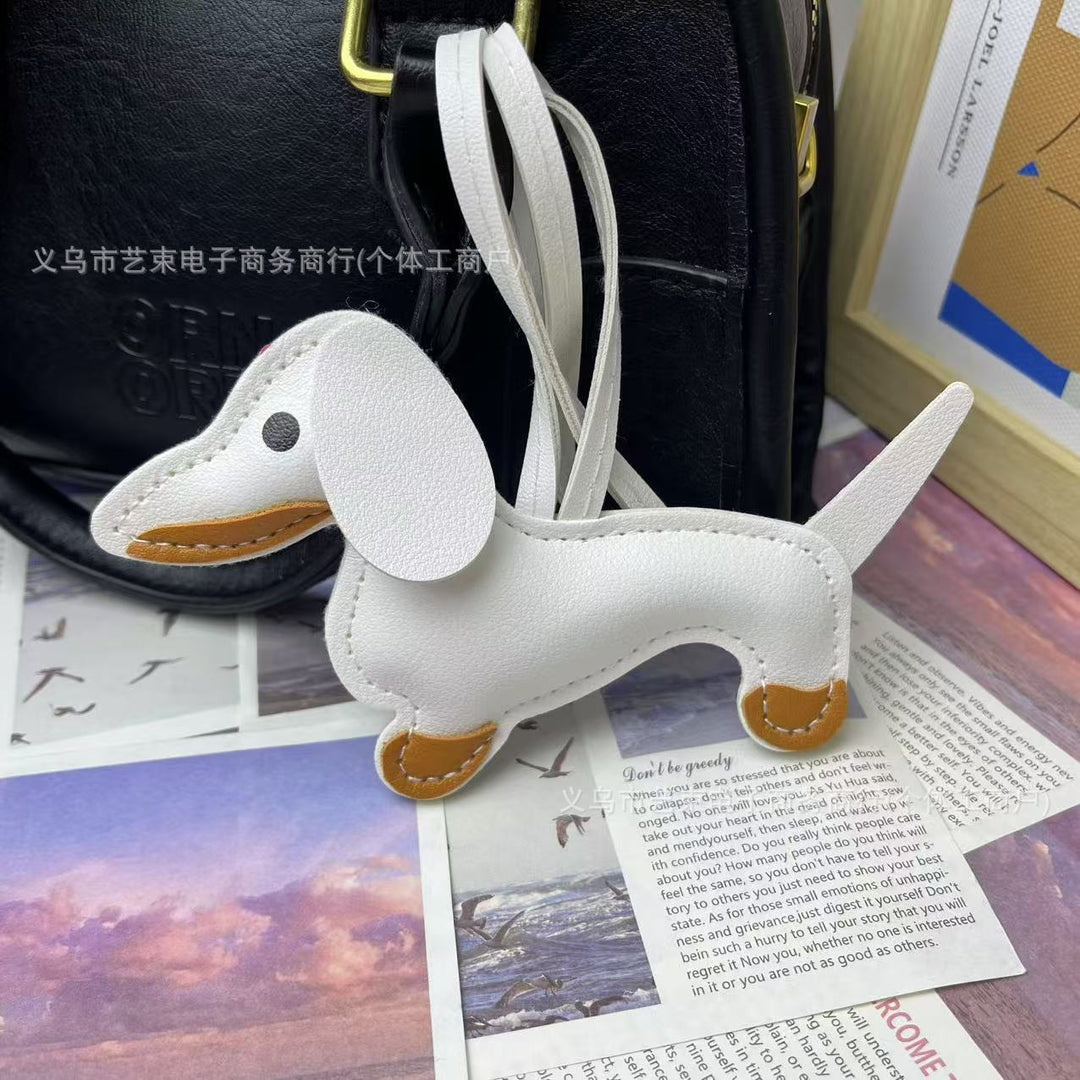 Antigone | Dachshund Bag Charm - White | Shut the Front Door
