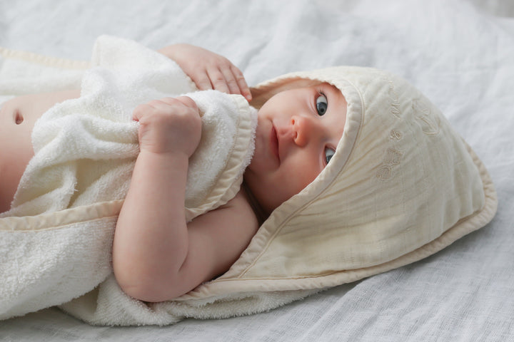 Burrow & Be | Baby Hooded Towel - Almond | Shut the Front Door