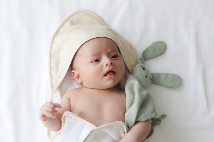Burrow & Be | Baby Hooded Towel - Almond | Shut the Front Door