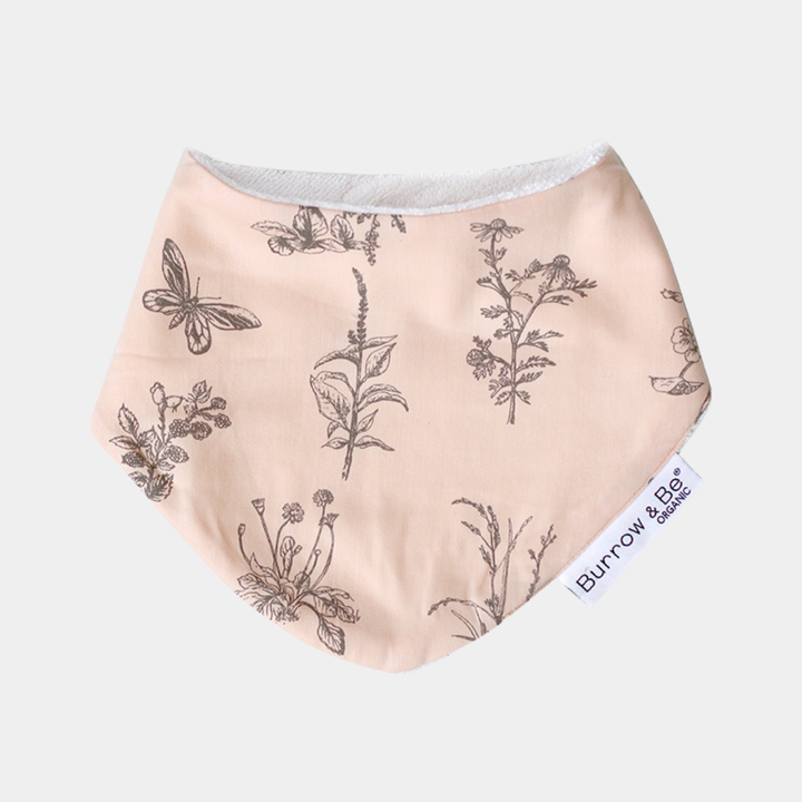 Burrow & Be | Blush Meadow Cotton/Terry Dribble Bib | Shut the Front Door